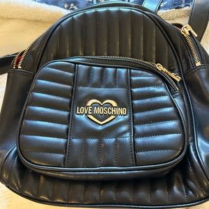 Love Moschino Mini Quilted Backpack Black